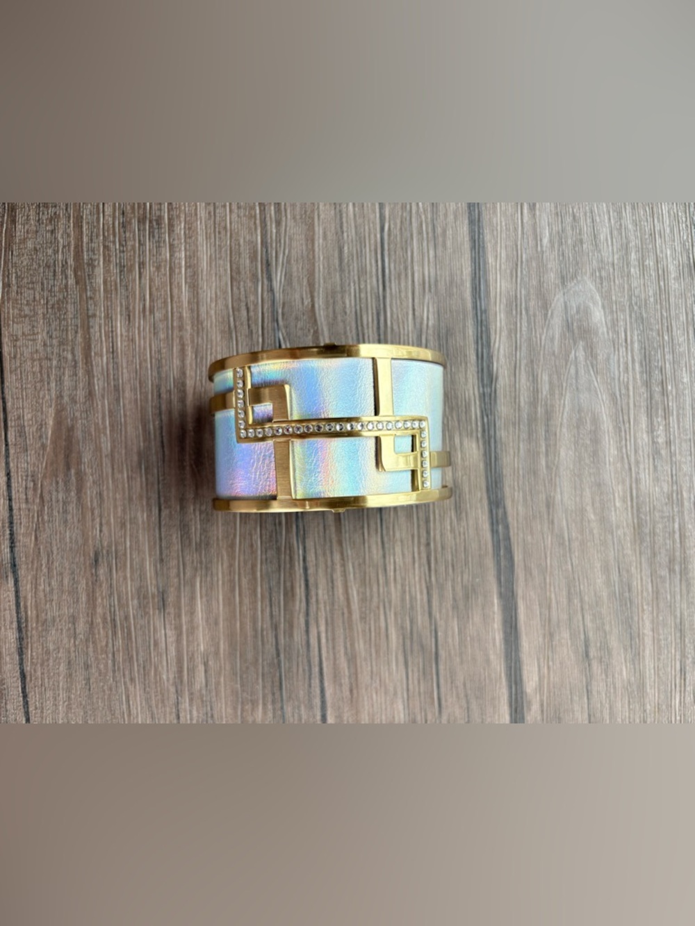 Brighton Gold Cuff Bracelet with Interchangeable Reversible Inlays